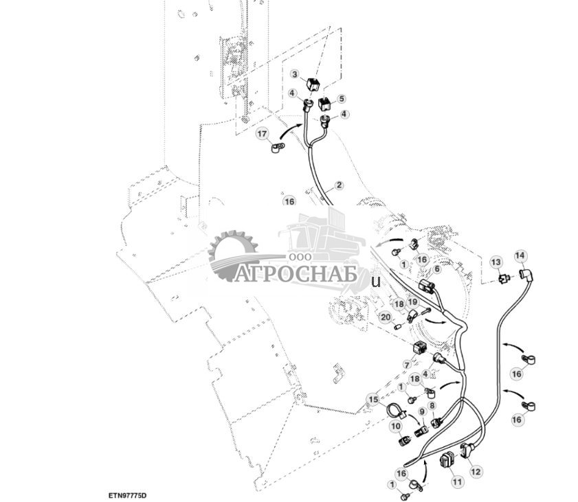 Жгут проводов, фильтр отработавших газов, двигатель объемом 15,0 L - ST781910 194.jpg